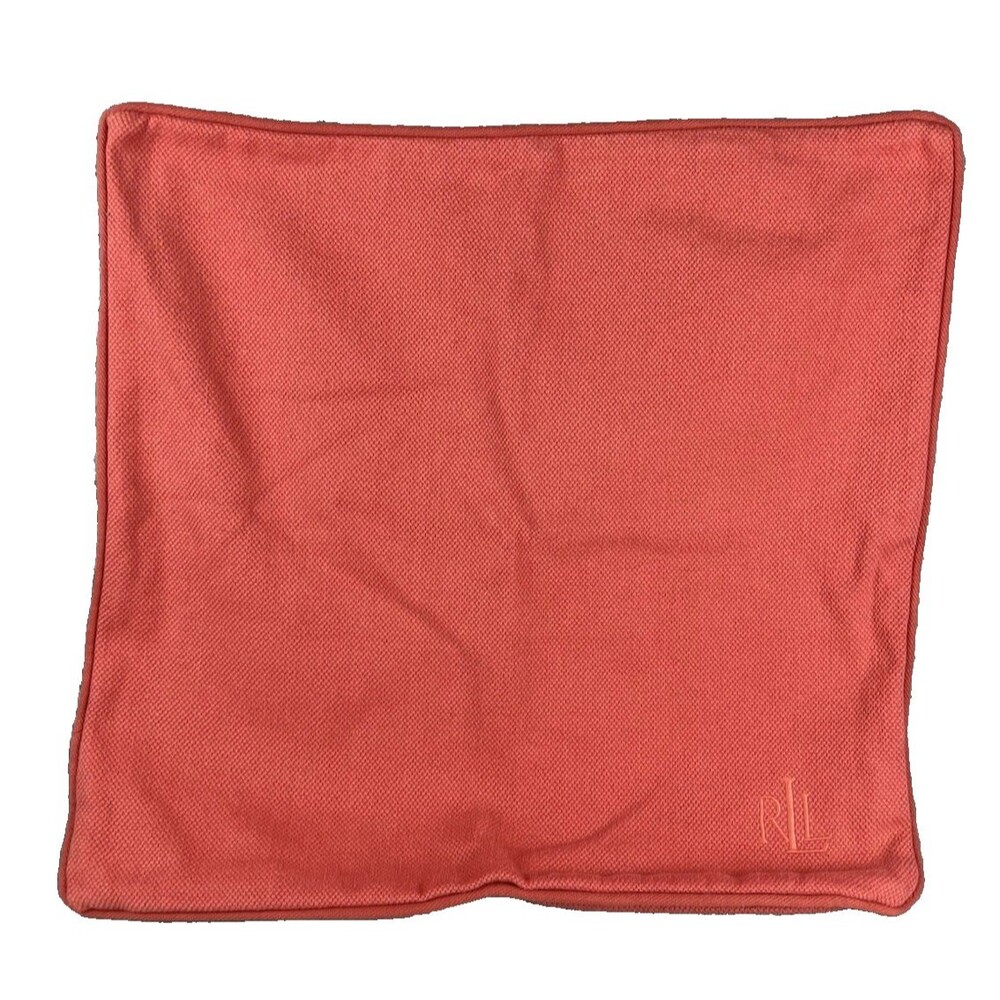 Lauren Ralph Lauren LRL Pillow Cover 22x22” Salmon Color Textured Cotton